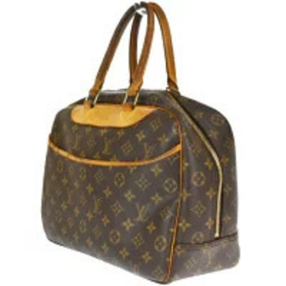 Louis Vuitton Deauville Monogram Leather Handbag Brown